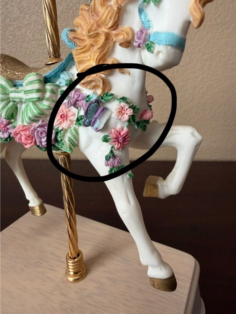 San Francisco Music Box English Garden Carousel Horse 1996 Ltd Ed 0377/4500 - Picture 11 of 16